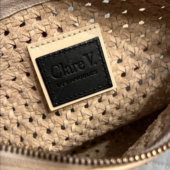 Clare V Petit Moyen Cream Rattan Crossbody Bag - Picture 4 of 7